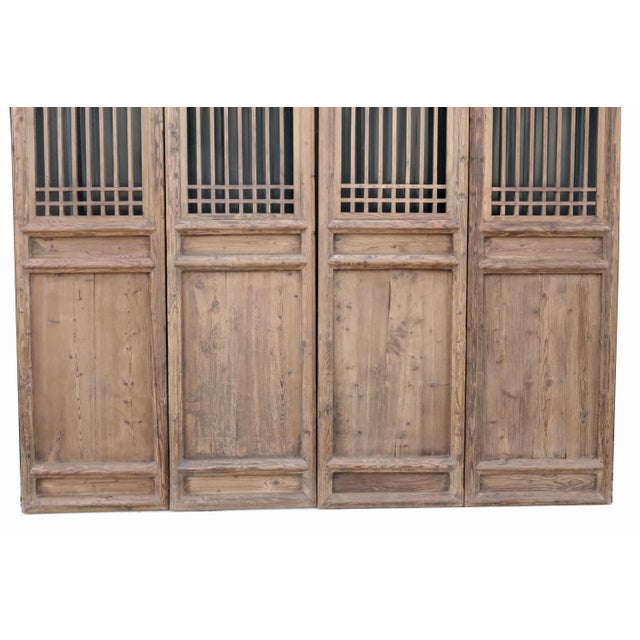 Late 19th Century Late 19 Century Antique Chinese Lattice Screen Door - a Set of 4 Screen Panel For Sale - Image 5 of 7