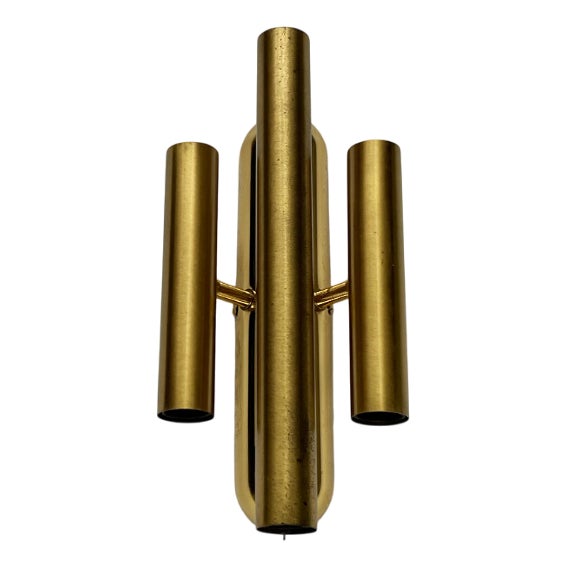 Vintage Hollywood Regency Style Wall Lamp in Brass, 1970s For Sale