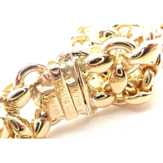 1990s Vintage Hermes 18k Yellow Gold Link Necklace For Sale - Image 5 of 9