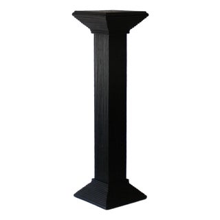 Black McGuire Style Pencil Reed Rattan Pedestal Column Vintage Mid-Century For Sale