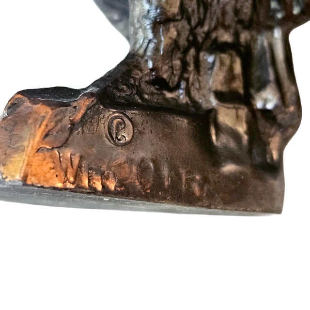 Mid 20th Century Wm. Otto Bronze "Teratornis" Prehistoric Vulture Sculpture For Sale In Dallas - Image 6 of 16