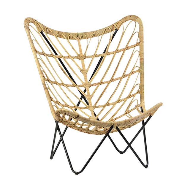 Rattan Iron Butterfly Chair Chairish