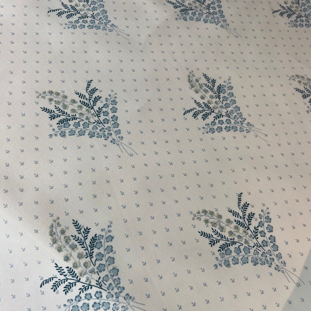 Jane Shelton Blue Astor Lily Cotton Fabric- 2 Yards For Sale - Image 4 of 7