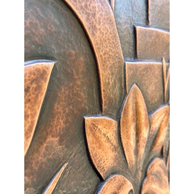 Metal Wall Relief Sculpture With Flowers & Architecture "Copper Botanica" by Jeremy Maronpot For Sale - Image 15 of 17