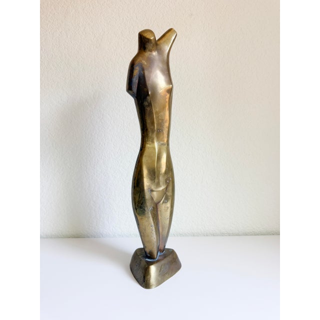 1970s Brass Nude Sculpture by Artist Emiel De Block For Sale - Image 10 of 12