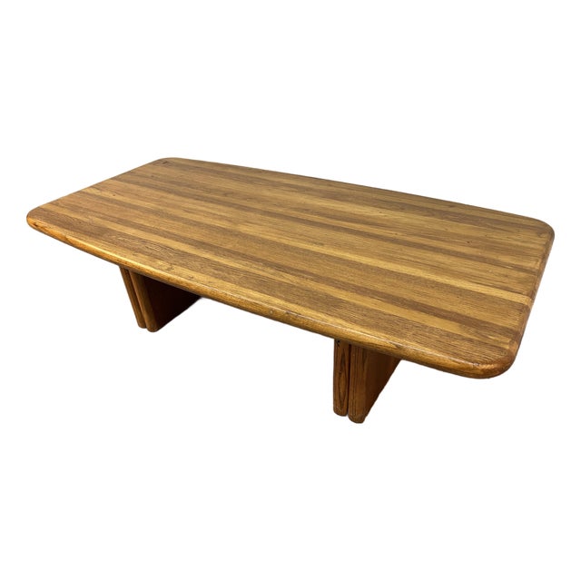 Mid 20th Century Solid Modern Oak Butcher Block Coffee Table For Sale
