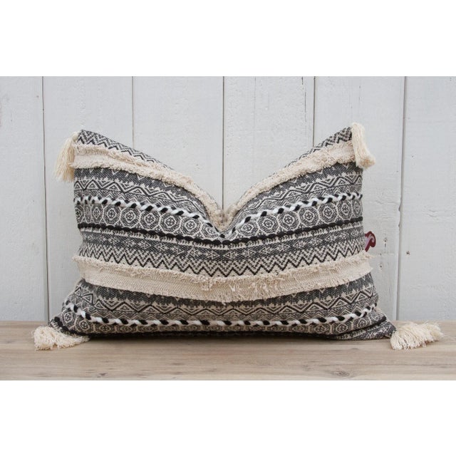 Charcoal Plum Nomadic Moroccan Lumbar Pillow For Sale - Image 4 of 9