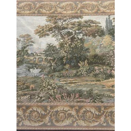 1980s Vintage French Jacquard Tapestry with Fountain Motif, 1980s For Sale - Image 5 of 18