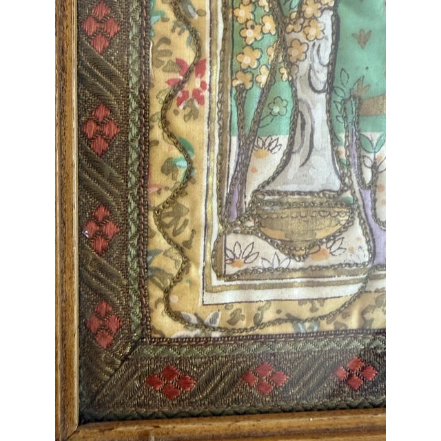 Early 20th Century Pair Persian Mughal Textiles Framed in Bamboo For Sale - Image 5 of 9