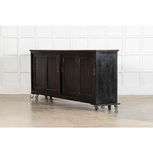 Wood Large 19th Century English Ebonised Mahogany Dresser Base, 1890s For Sale - Image 7 of 18