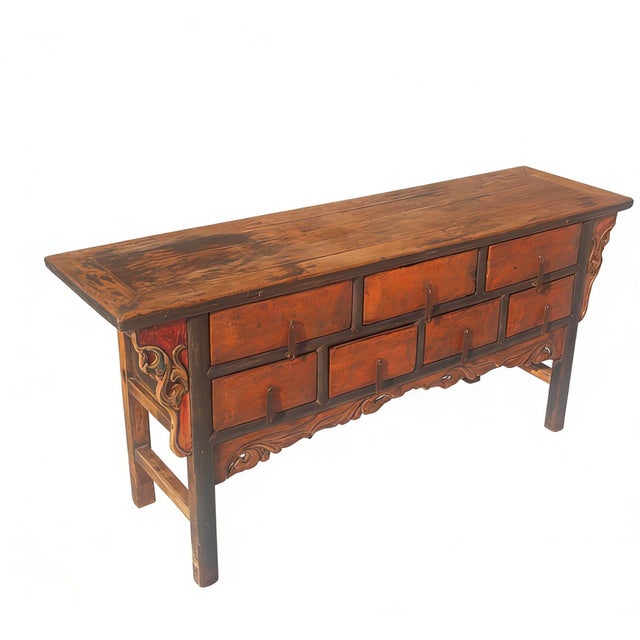 Chinese Antique Chinese 72" Long Apothecary Cabinet For Sale - Image 3 of 5
