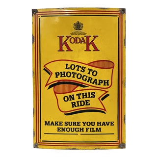 Mid-Century English Kodak Advertising Enamel Sign, 1950s For Sale