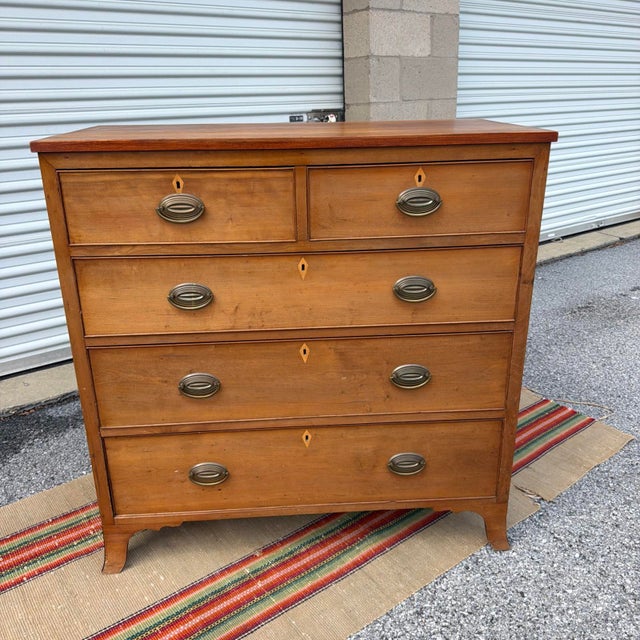 Antique Cherry Hepplewhite Five-Drawer Chest of Drawers, Pennsylvania or Maryland, Circa 1800-1810 For Sale - Image 18 of 18