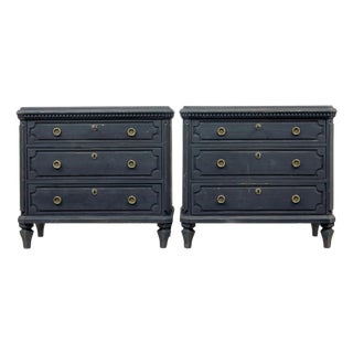 Swedish Black Painted Commodes, 1870, Set of 2 For Sale