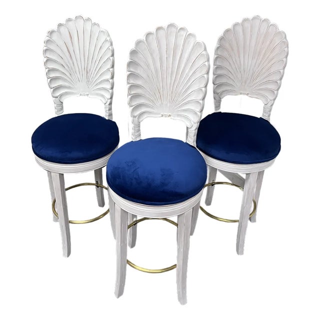 Three Grotto Style Shell Stools For Sale