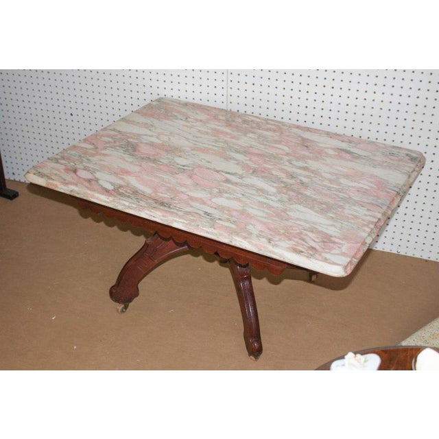 Vintage Victorian Eastlake Style Pink Marble Top Coffee Table Chairish
