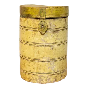 Rare Antique Wood Drum Container