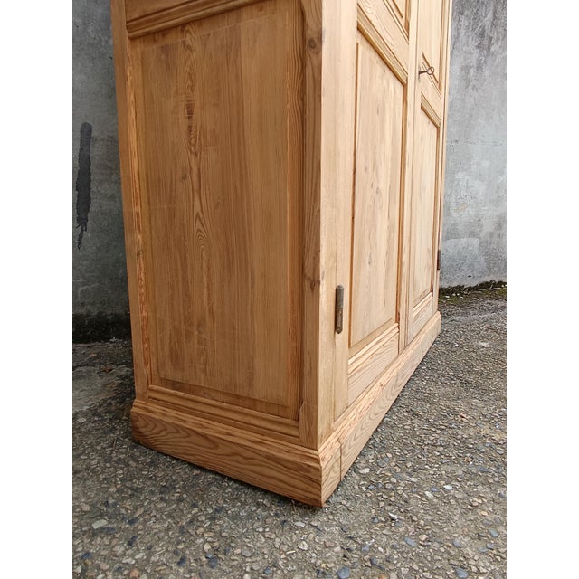 Antique Stripped Fir Wardrobe, 1890s For Sale - Image 10 of 18