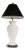 Late 20th Century Decorative White Ceramic Raised Foliate Design Table Lamp For Sale