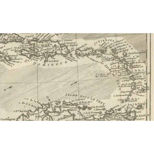 The Caribbean & Gulf of Mexico Rigobert Bonnes Antilles Map, c.1780 For Sale - Image 6 of 11
