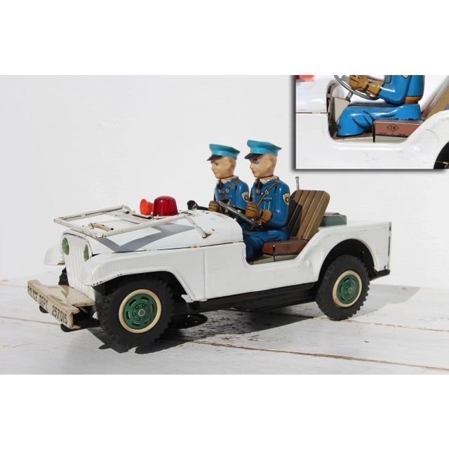 Vintage and Tin Toy Nomura Police p.d. Jeep, Japanese For Sale - Image 6 of 13