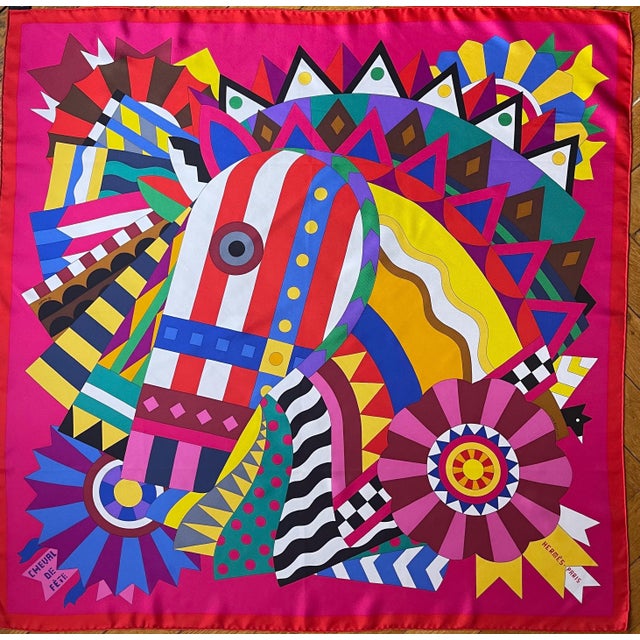 HERMÈS CHEVAL de FÊTE Silk Scarf 2021 designed by Jan Bajtlik For Sale