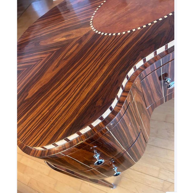 Wood Art Deco Style Desk in Walnut For Sale - Image 7 of 11