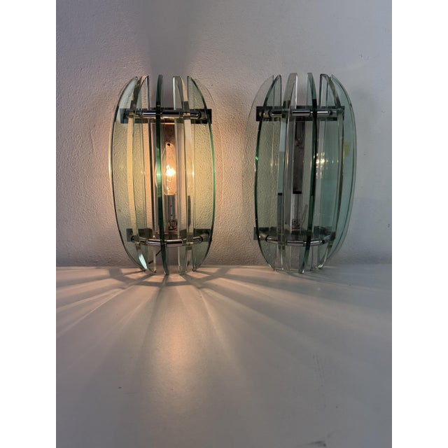 Silver Wall Lamps in Murano Glass from Veca, Italy, 1970s, Set of 2 For Sale - Image 8 of 18