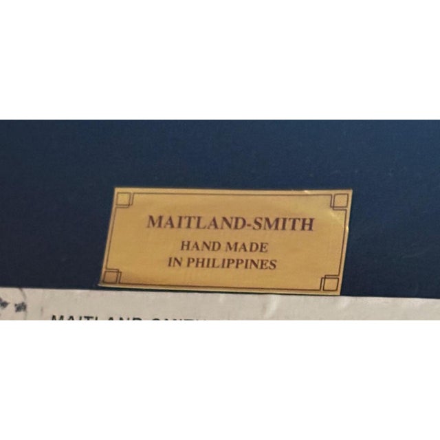 Maitland Smith Regency Style Leather Wrapped Glass Top Cocktail Coffee Table For Sale - Image 12 of 12