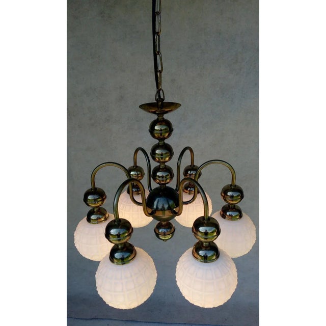 Vintage Bronze Chandelier, 1970s For Sale - Image 3 of 18