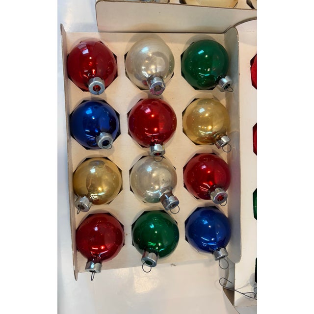 57 Multi Colored Glass Holiday Ball Ornaments For Sale - Image 4 of 7
