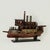 Whimsical 19th century one of a kind folk art boat model crafted in hardwoods and found objects, retaining the original...