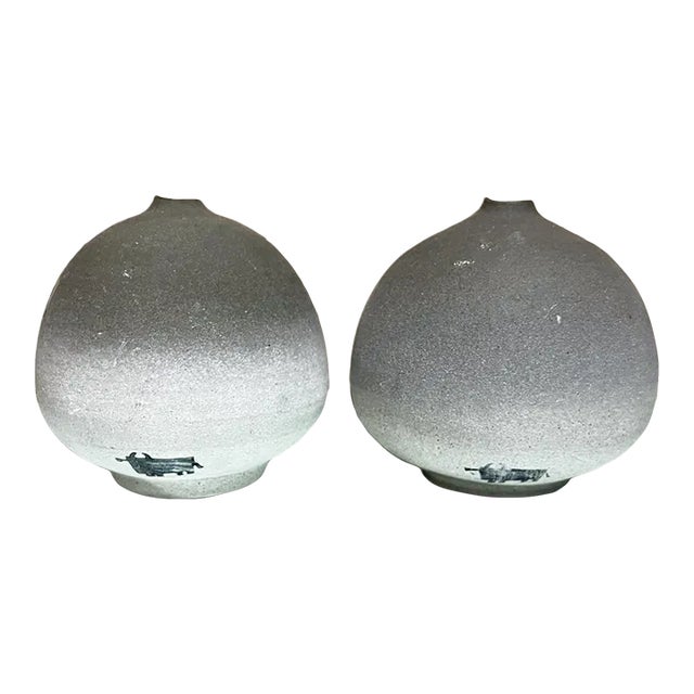 1970s Art Pottery El Toro Weed Pot Bud Vase Pair For Sale