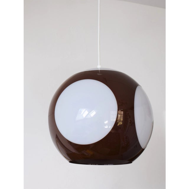 Space Age Brown Ufo Pendant Lamp by Luigi Colani For Sale - Image 3 of 6