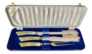 Vintage Griffon Carving Knife Set With Pearlized Handles