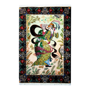 Vintage Pictorial Tabriz Rug