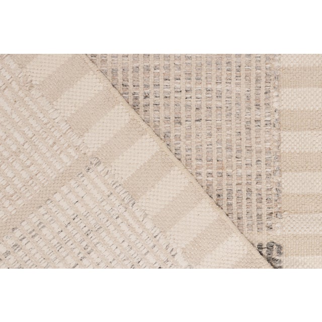 Textile Scandinavian Style Kilim in Beige, Gray High-low Geometry by Rug & Kilim 5x7 For Sale - Image 7 of 7