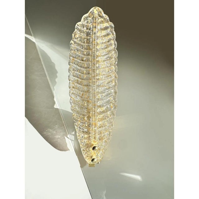 Early 21st Century Italian Venetian Gold Graniglia Leaf Murano Glass Wall Sconces by Simoeng, Set of 2 For Sale - Image 5 of 7