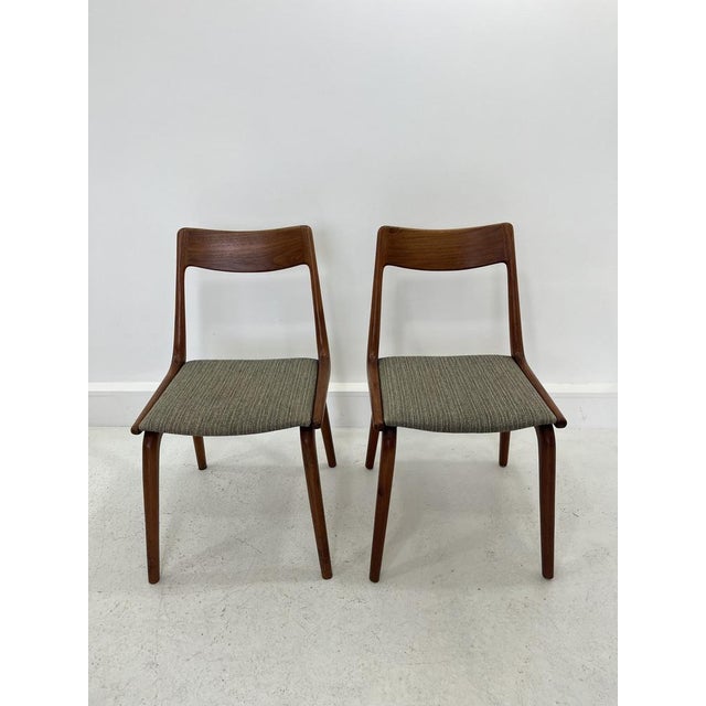 Brown Teak Boomerang Dining Chairs by Alfred & Erik Christensen for Slagelse Møbelværk, Set of 2 For Sale - Image 8 of 9