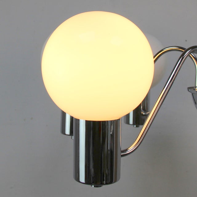 Italian Chrome-Plated Chandelier, 1970s For Sale - Image 3 of 6