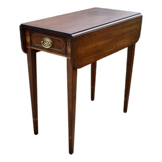 Vtg. Kittinger Inlaid Mahogany Pembroke Table For Sale