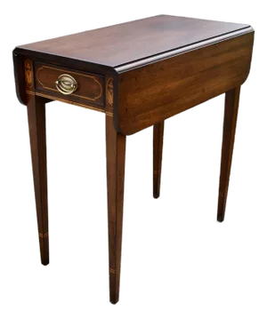 Vtg. Kittinger Inlaid Mahogany Pembroke Table