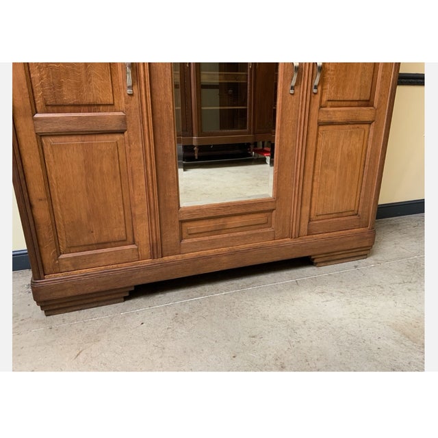Vintage Art Deco Wardrobe in Oak, 1930 For Sale - Image 6 of 12