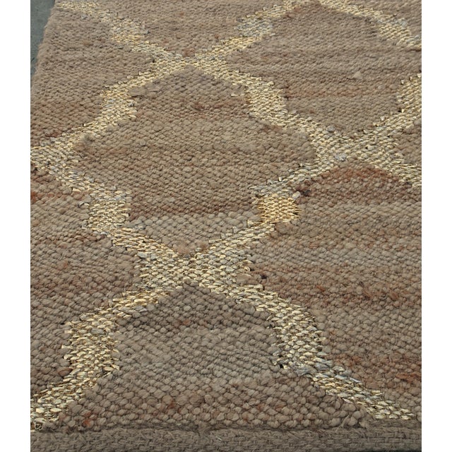 Hand Knotted Jute and Gold Foiled Papercord Rug, 1980s For Sale - Image 14 of 15