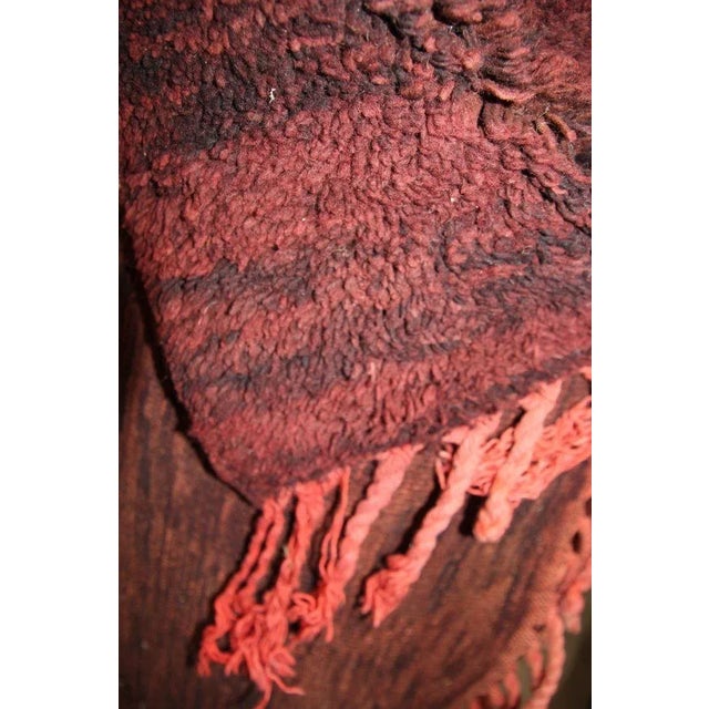 Vintage Moroccan Berber High-Pile Wool Rug in Brown, Plum and Rust, 1970s For Sale - Image 11 of 13