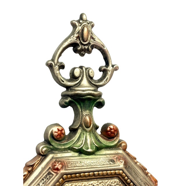 Red 1920s Cast Aluminum Wall Sconces With Silver Red and Green Finish - Pair For Sale - Image 8 of 13