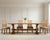 A grand and handsome oak trestle farmhouse dining table, crafted in a rustic French Provincial country style, measuring...
