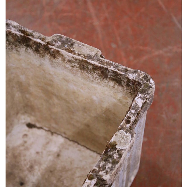 Stone Pair of 19th Century French Normandy Cast Stone Garden Planters For Sale - Image 7 of 11