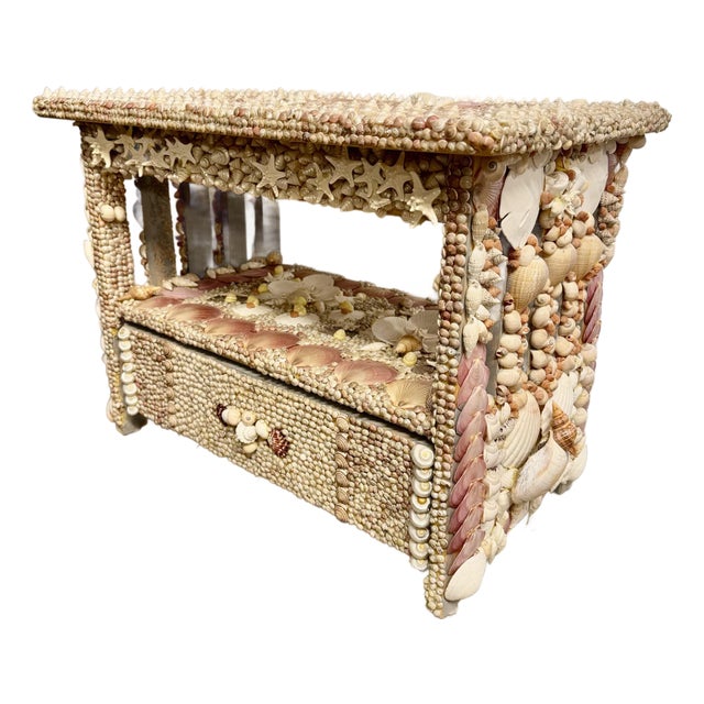 Seashell Side Table W/ Drawer For Sale