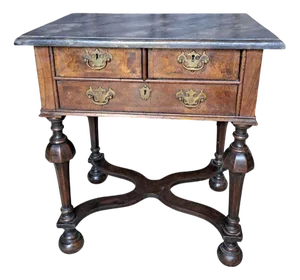 Low Queen Anne Style Side Table in Walnut, 1890